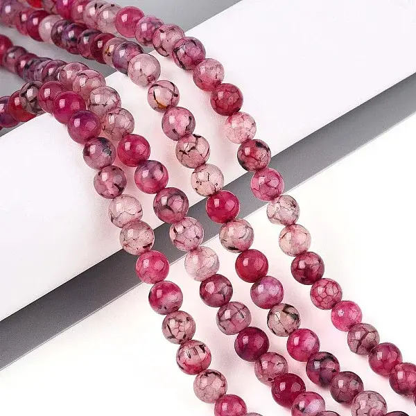 Dyed Natural Dragon Veins Agate Beads Strands