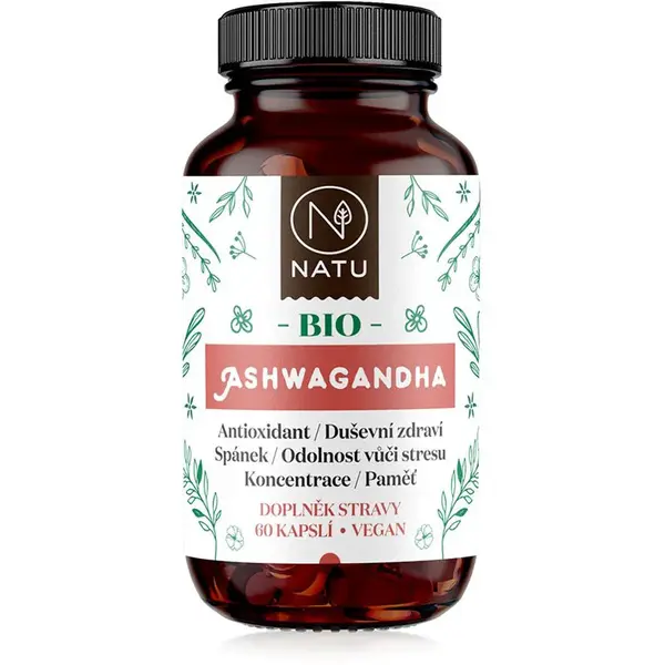 NATU Ashwagandha BIO kapsuly pre psychickú pohodu 60 cps