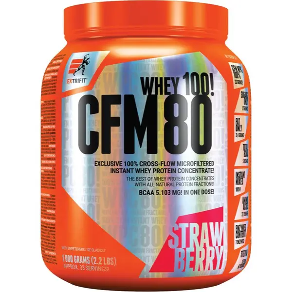 Extrifit CFM Instant Whey 80 srvátkový proteín v prášku príchuť Strawberry 1000 g