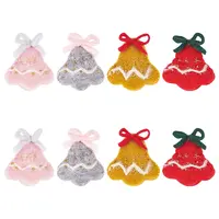 8Pcs 4 Colors Wool Felt Craft Christmas Bell