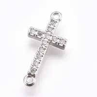 Brass Micro Pave Cubic Zirconia Links