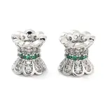 Brass Micro Pave Clear Cubic Zirconia Beads