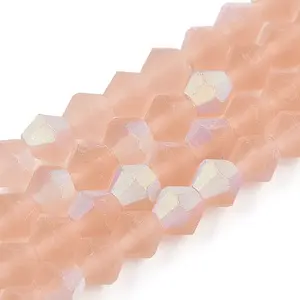 Imitate Austrian Crystal Bicone Frosted Glass Beads Strands