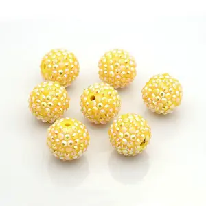 Chunky Resin Rhinestone Bubblegum Ball Beads