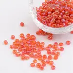 Transparent Rainbow Colours Round Glass Seed Beads