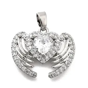 Brass Micro Pave Cubic Zirconia Pendants