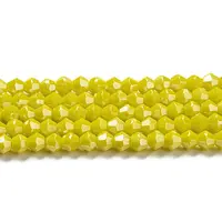 Opaque Solid Color Electroplate Glass Beads Strands
