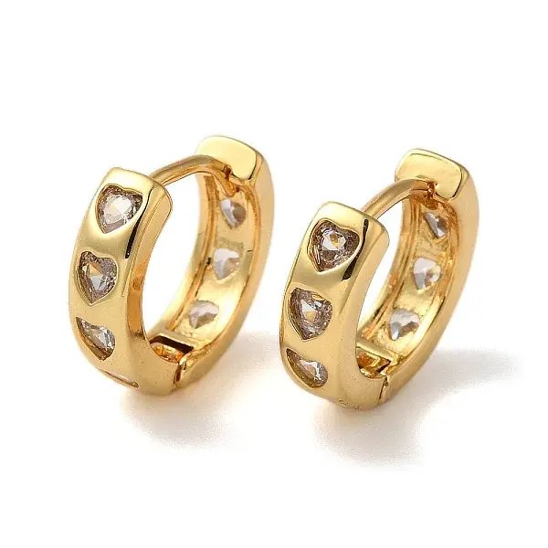 Rack Plating Brass Micro Pave Cubic Zirconia Hoop Earrings