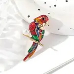 Parrot Alloy Enamel Brooches