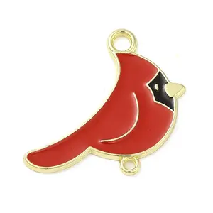 Rack Plating Alloy Enamel Bird Connector Charms