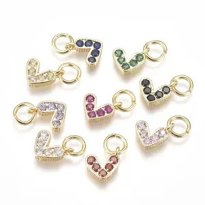 Brass Micro Pave Cubic Zirconia Charms
