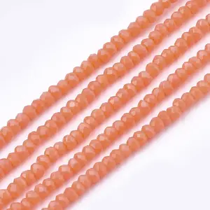 Opaque Solid Color Glass Beads Strands