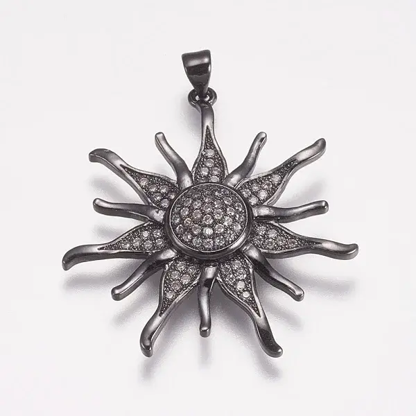 Brass Micro Pave Cubic Zirconia Pendants