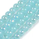 Baking Paint Electroplate Glass Beads Strands