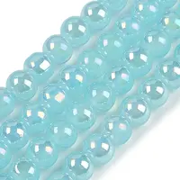 Baking Painted Electroplate Glass Beads Strands