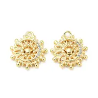 Brass Micro Pave Clear Cubic Zirconia Charms