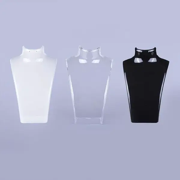 Organic Glass Necklace & Earring Standing Bust Displays