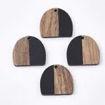 Resin & Walnut Wood Semi Circle Pendants