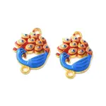 Alloy Royal Blue Enamel Connector Charms
