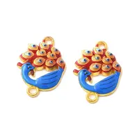Alloy Royal Blue Enamel Connector Charms