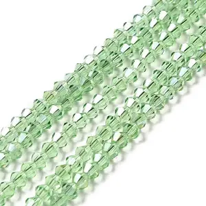 Transparent Electroplate Glass Beads Strands