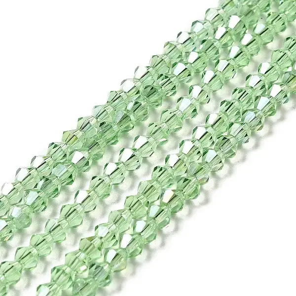 Transparent Electroplate Glass Beads Strands