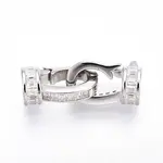 925 Sterling Silver Micro Pave Clear Cubic Zirconia Fold Over Clasps