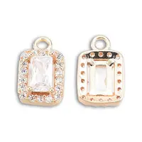 Brass Micro Pave Cubic Zirconia Charms
