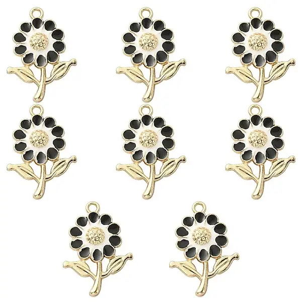 8Pcs Alloy Enamel Pendants