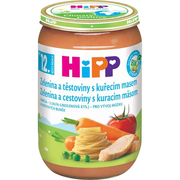 Hipp BIO dětské menu zelenina a těstoviny s kuřecím masem dětský příkrm 220 g