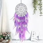 Woven Web/Net with Feather Hanging Ornaments