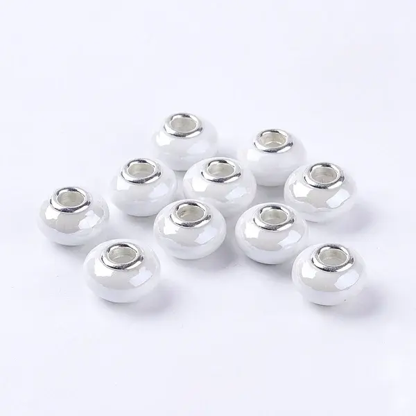 Handmade Porcelain Ceramic Spacer Beads Fit European Charm Bracelets