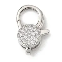 Brass Clear Cubic Zirconia Lobster Claw Clasps