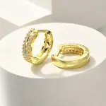 Brass Clear Cubic Zirconia Hoop Earrings