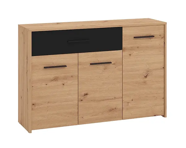 Kombinovaná komoda geralt - dub artisan/černá