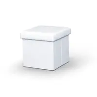 Skládací taburet, ekokůže bílá, tela new