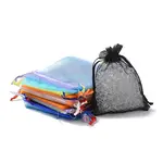 20Pcs 10 Colors Rectangle Organza Drawstring Bags
