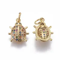 Brass Micro Pave Cubic Zirconia Charms