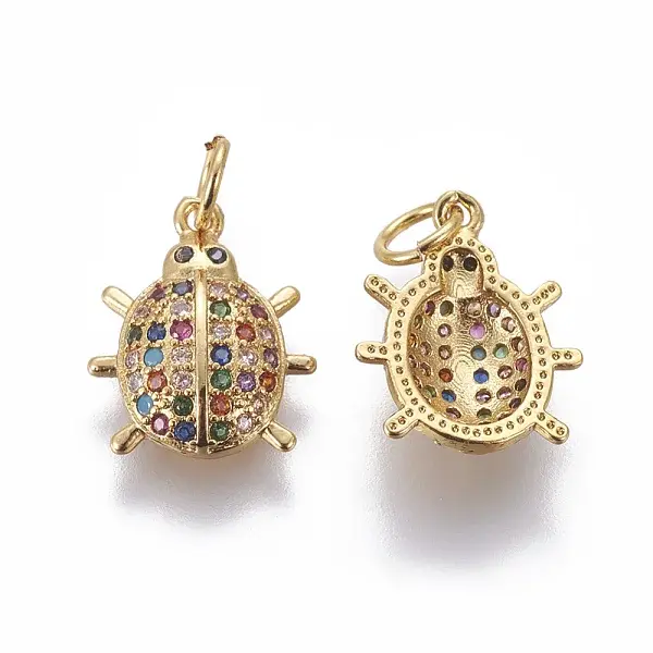 Brass Micro Pave Cubic Zirconia Charms