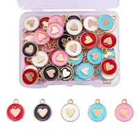 50Pcs 5 Colors Alloy Enamel Charms