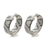 Rack Plating Brass Micro Pave Cubic Zirconia Hoop Earrings