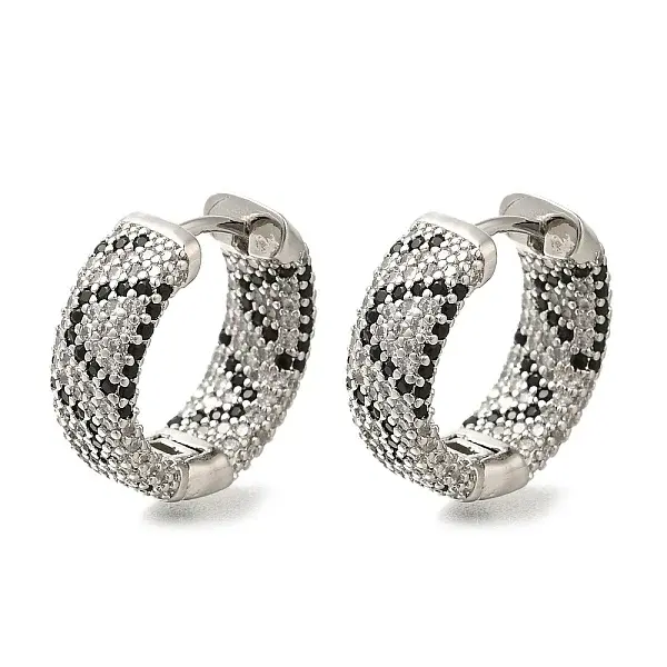 Rack Plating Brass Micro Pave Cubic Zirconia Hoop Earrings