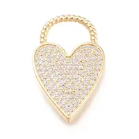 Brass Micro Pave Clear Cubic Zirconia Pendants