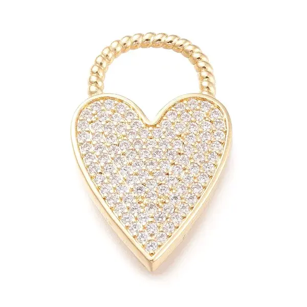 Brass Micro Pave Clear Cubic Zirconia Pendants