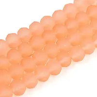 Baking Paint Frosted Glass Beads Strands