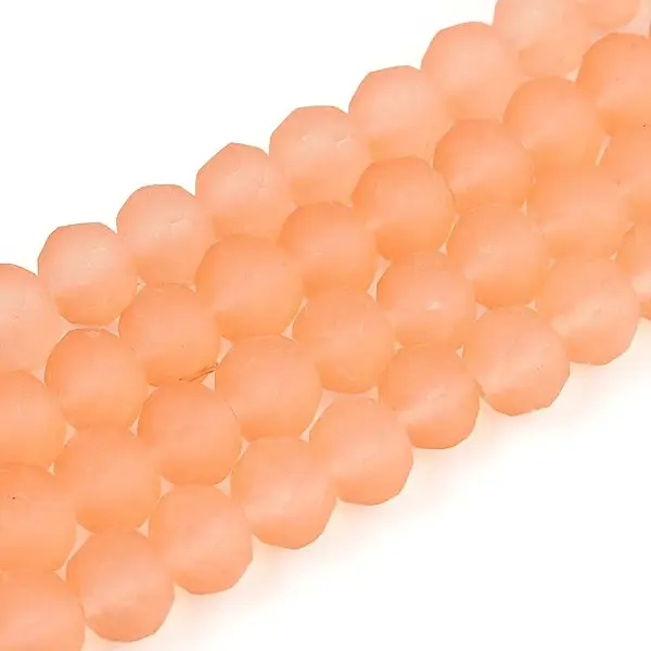 Baking Paint Frosted Glass Beads Strands