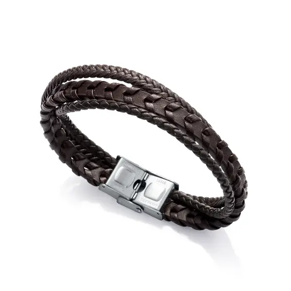 Viceroy Hnedý kožený náramok pre mužov Magnum 1334P01011