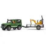 Bruder 02593 Auto Land Rover s prívesom a JCB mikrobagrom
