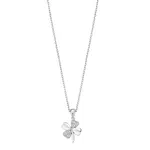 Lotus Silver Nežný strieborný náhrdelník s čírymi zirkónmi štvorlístok LP3108-1 / 1