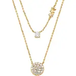 Michael Kors Moderný dvojitý pozlátený náhrdelník Brilliance MKC1591AN710